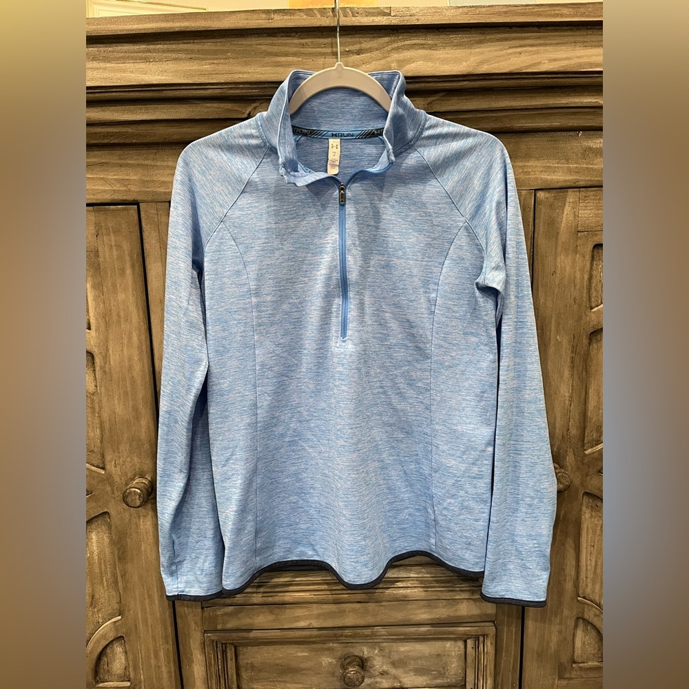 EUC Women’s UNDER ARMOUR Run Light Blue 1/4 Zip Jacket/Pullover (Medium)